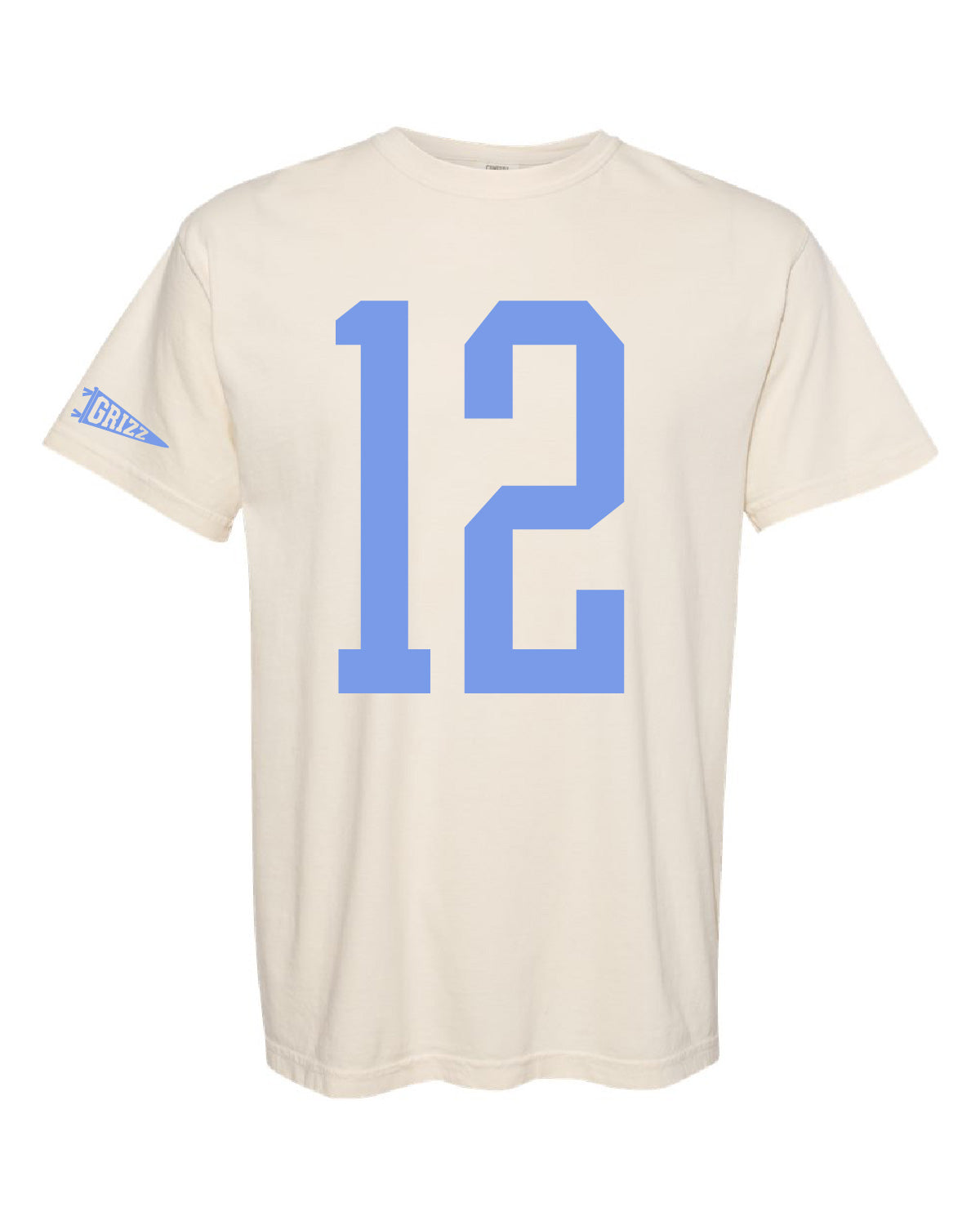 Skyline High School x VAST Apparel - Comfort Colors Tee - Custom Number Front - Grizz Pennant Flag Sleeve
