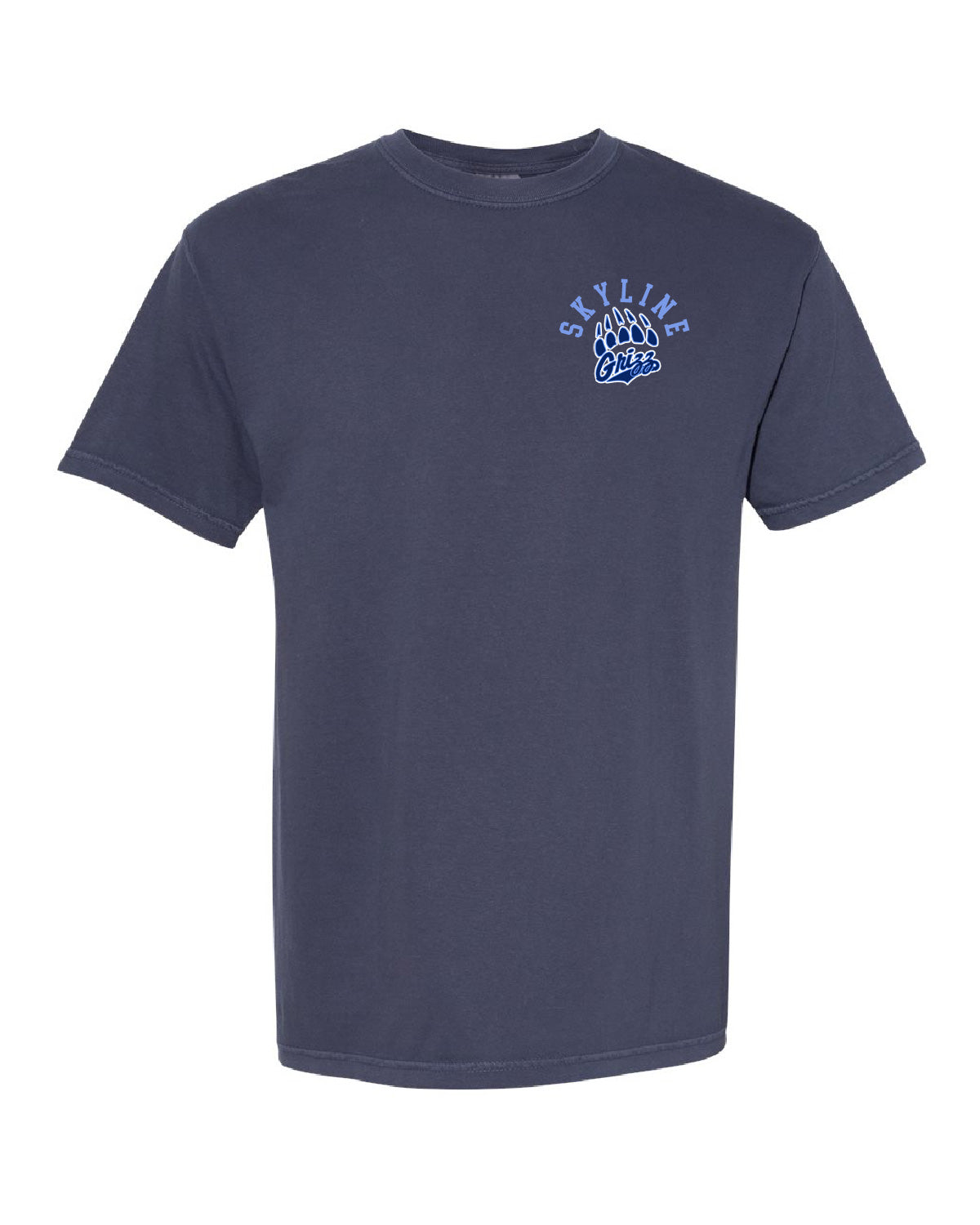 Skyline High School x VAST Apparel - Comfort Colors Tee - SKYLINE Pocket Front / GRIZZ (Repeating) Back