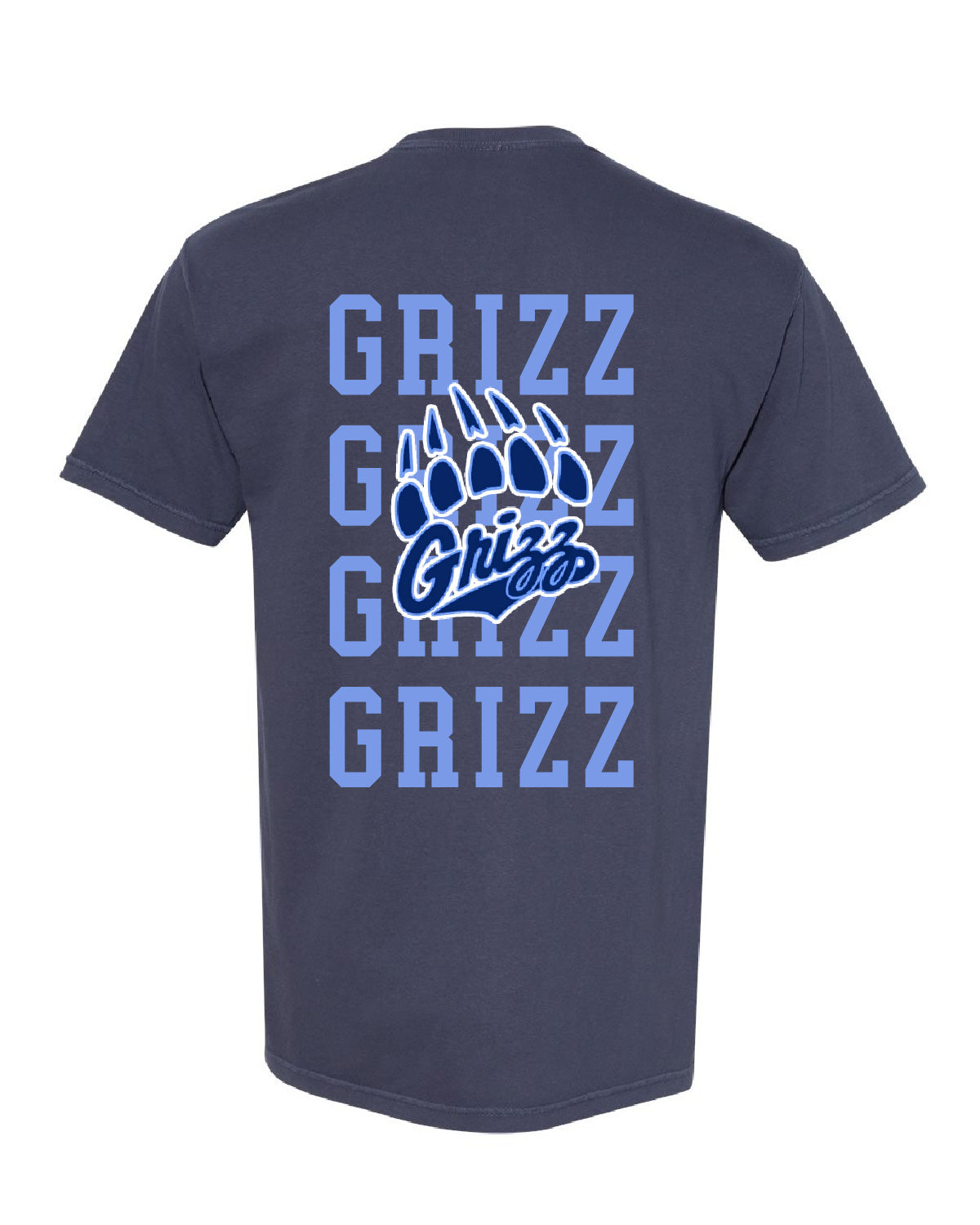 Skyline High School x VAST Apparel - Comfort Colors Tee - SKYLINE Pocket Front / GRIZZ (Repeating) Back