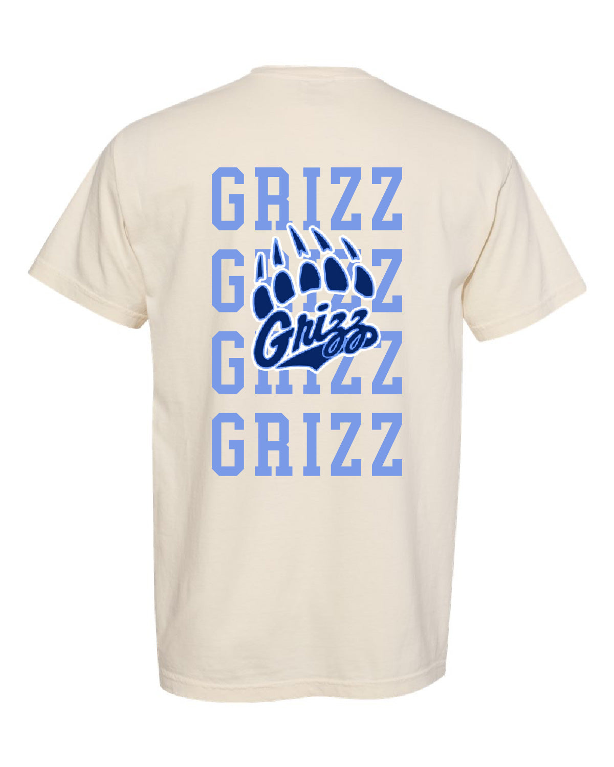 Skyline High School x VAST Apparel - Comfort Colors Tee - SKYLINE Pocket Front / GRIZZ (Repeating) Back