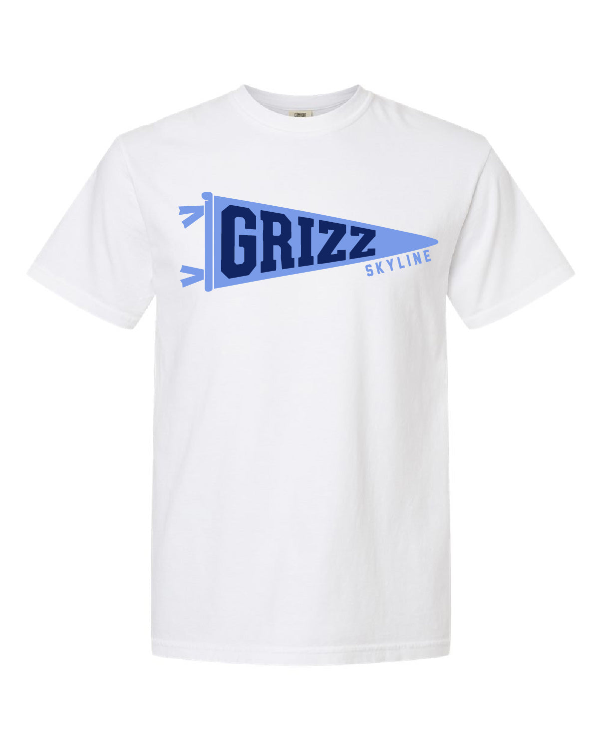 Skyline High School x VAST Apparel - Comfort Colors Tee - Grizz Pennant Flag - Full Size Print