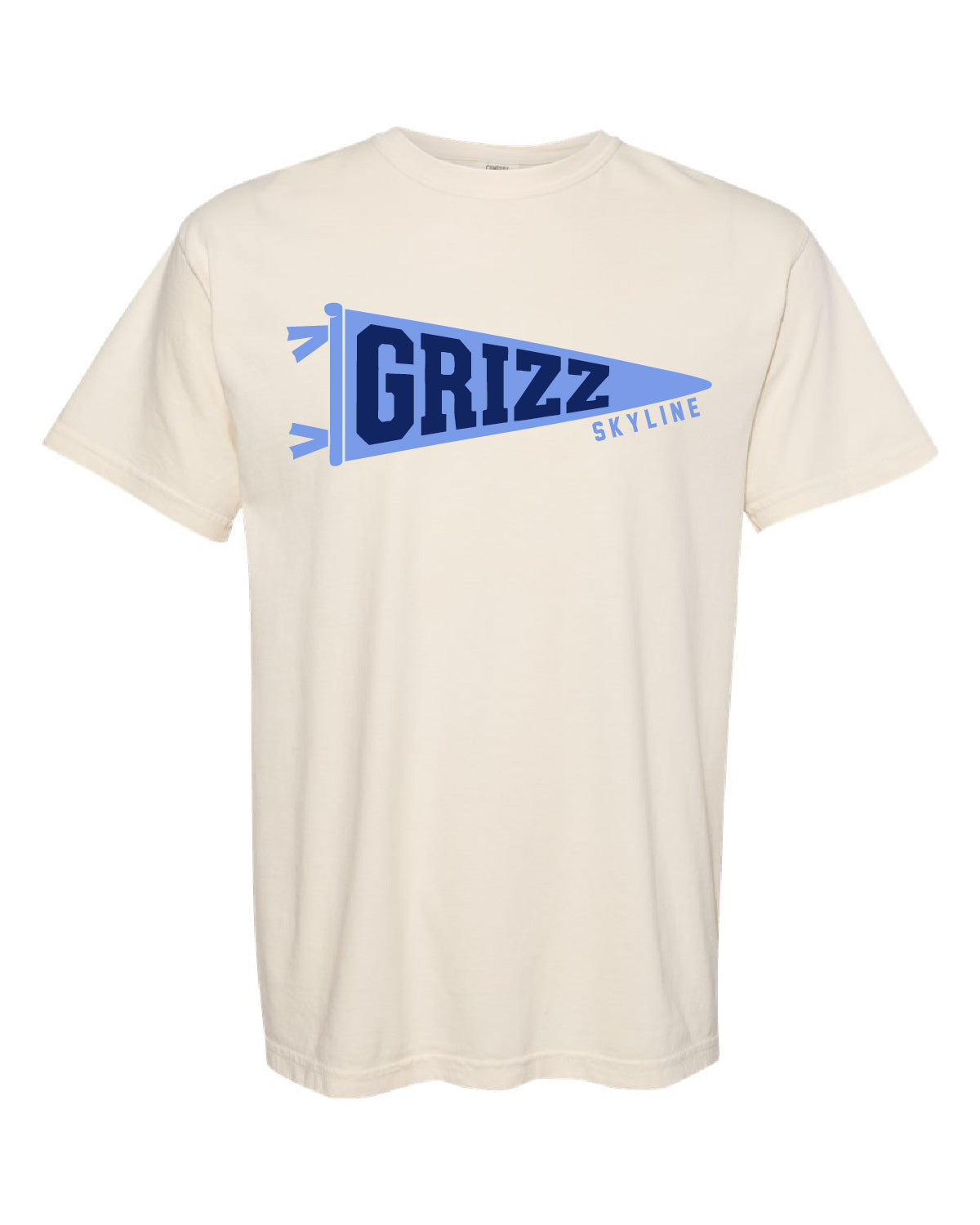 Skyline High School x VAST Apparel - Comfort Colors Tee - Grizz Pennant Flag - Full Size Print