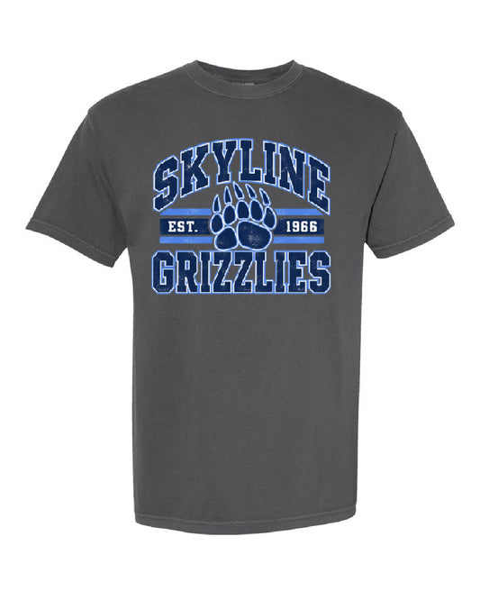 Skyline High School x VAST Apparel - Comfort Colors Tee - Vintage Skyline Grizzlies Est 1966 Full Size Print