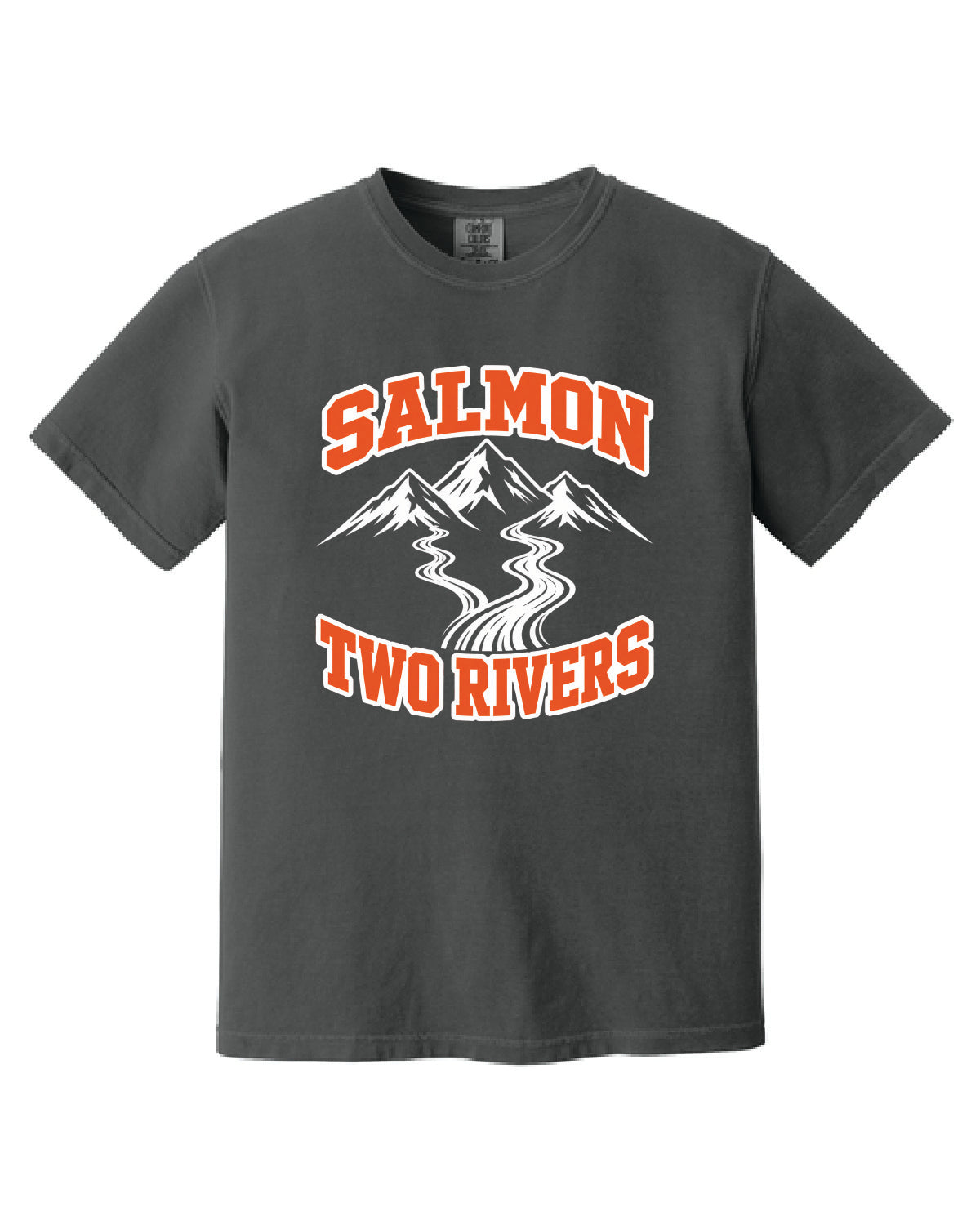 Salmon Schools - Printed - Salmon Two Rivers - Customized Back - Comfort Colors Tee 1717