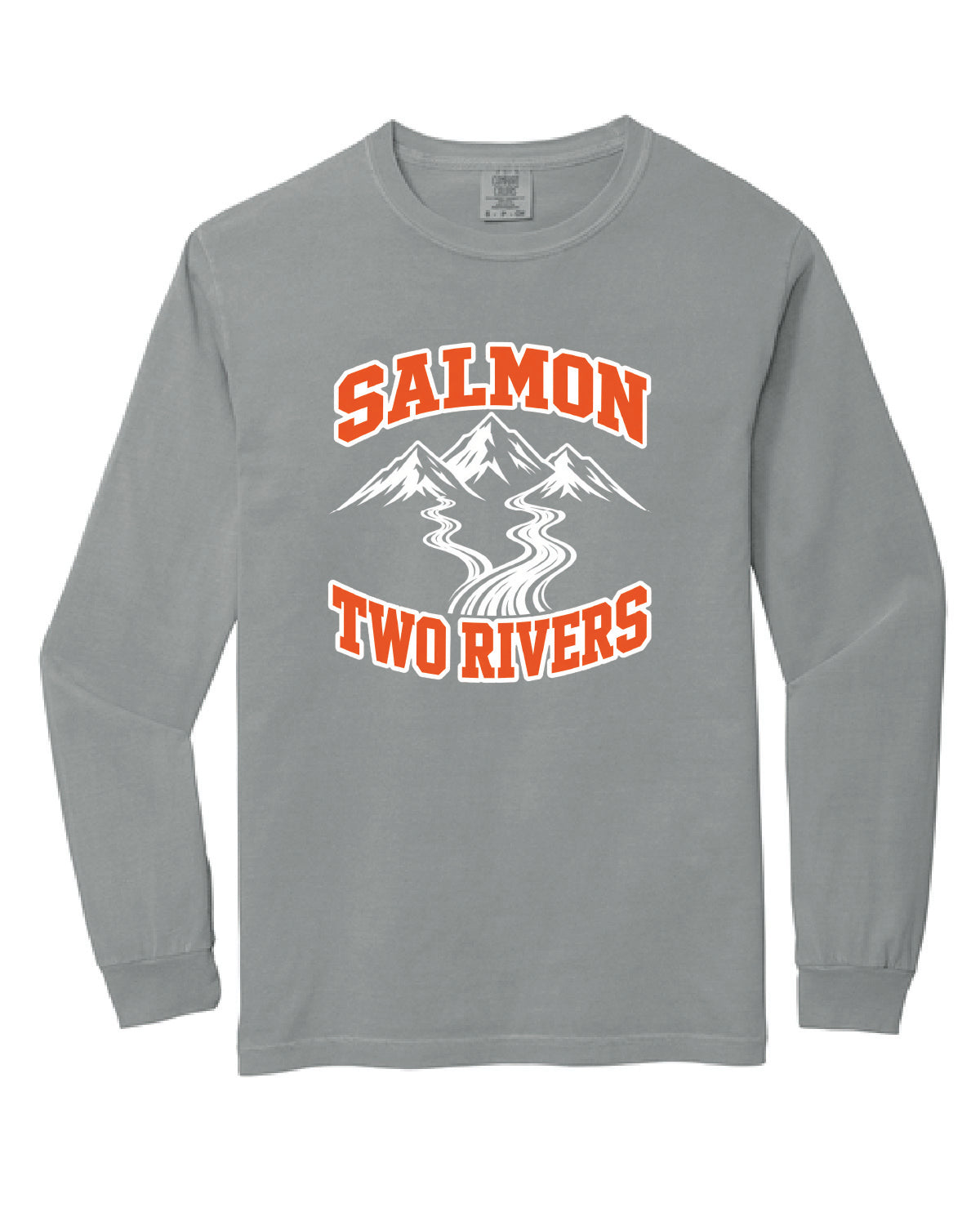 Salmon Schools - Printed - Salmon Two Rivers - Customized Back - Comfort Colors Long Sleeve Tee 6014