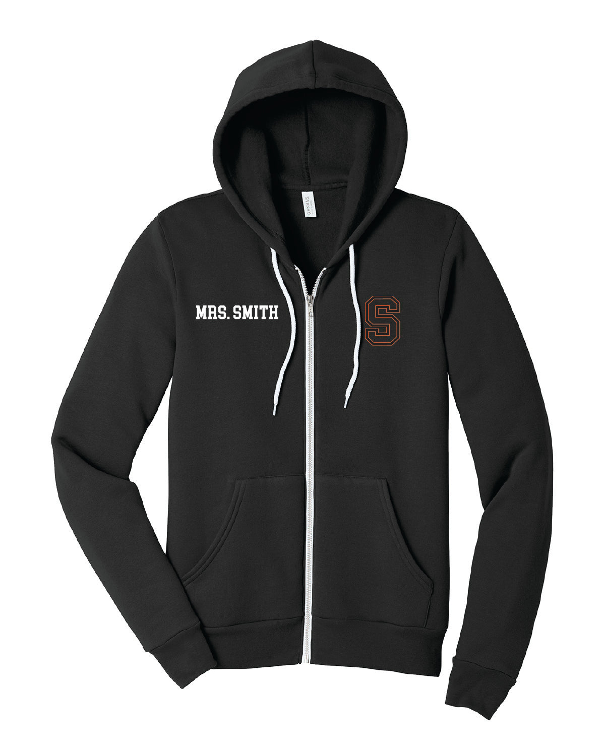 Salmon Schools - Printed - Pocket S and Teacher Name - Bella+Canvas Fleece Full Zip BC3739
