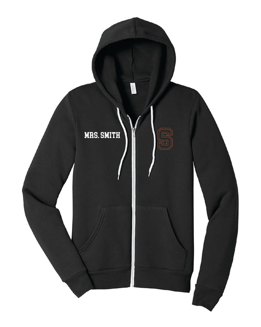Salmon Schools - Printed - Pocket S and Teacher Name - Bella+Canvas Fleece Full Zip BC3739
