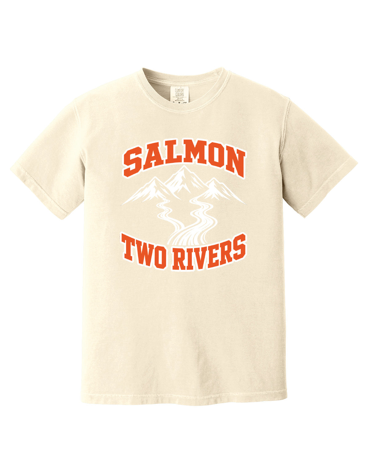Salmon Schools - Printed - Salmon Two Rivers - Customized Back - Comfort Colors Tee 1717