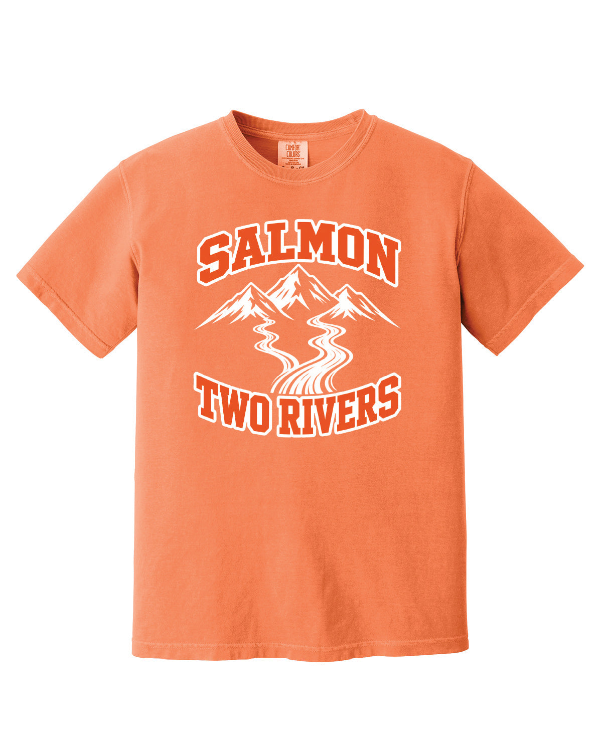 Salmon Schools - Printed - Salmon Two Rivers - Customized Back - Comfort Colors Tee 1717