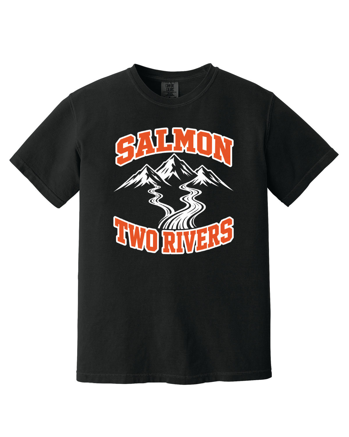 Salmon Schools - Printed - Salmon Two Rivers - Customized Back - Comfort Colors Tee 1717