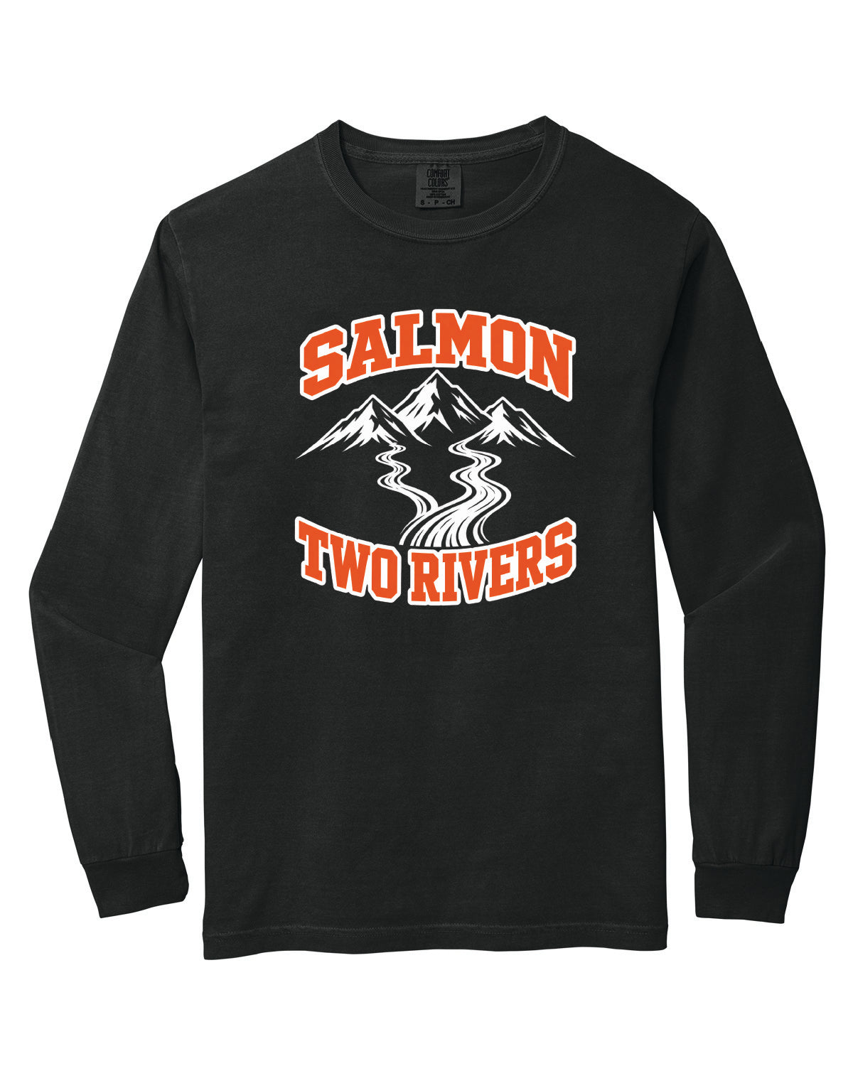 Salmon Schools - Printed - Salmon Two Rivers - Customized Back - Comfort Colors Long Sleeve Tee 6014