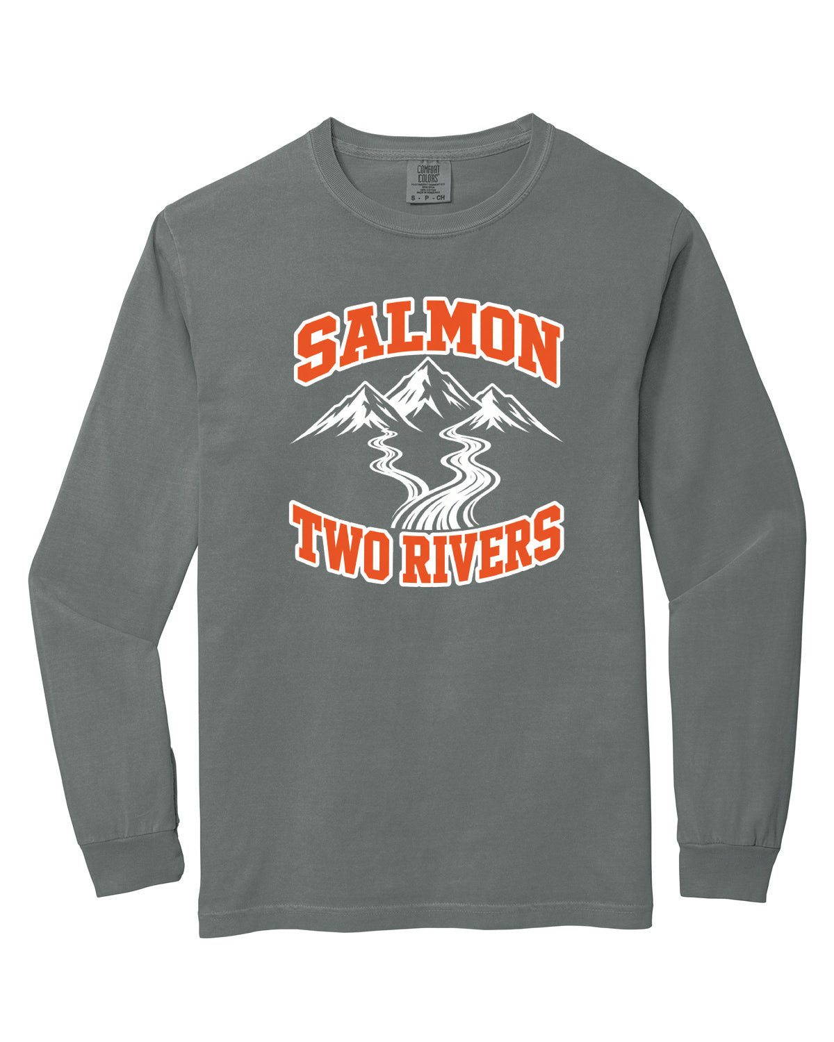 Salmon Schools - Printed - Salmon Two Rivers - Customized Back - Comfort Colors Long Sleeve Tee 6014