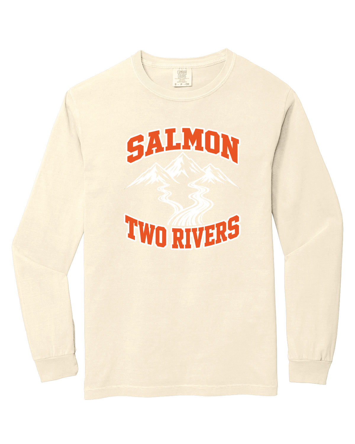 Salmon Schools - Printed - Salmon Two Rivers - Customized Back - Comfort Colors Long Sleeve Tee 6014