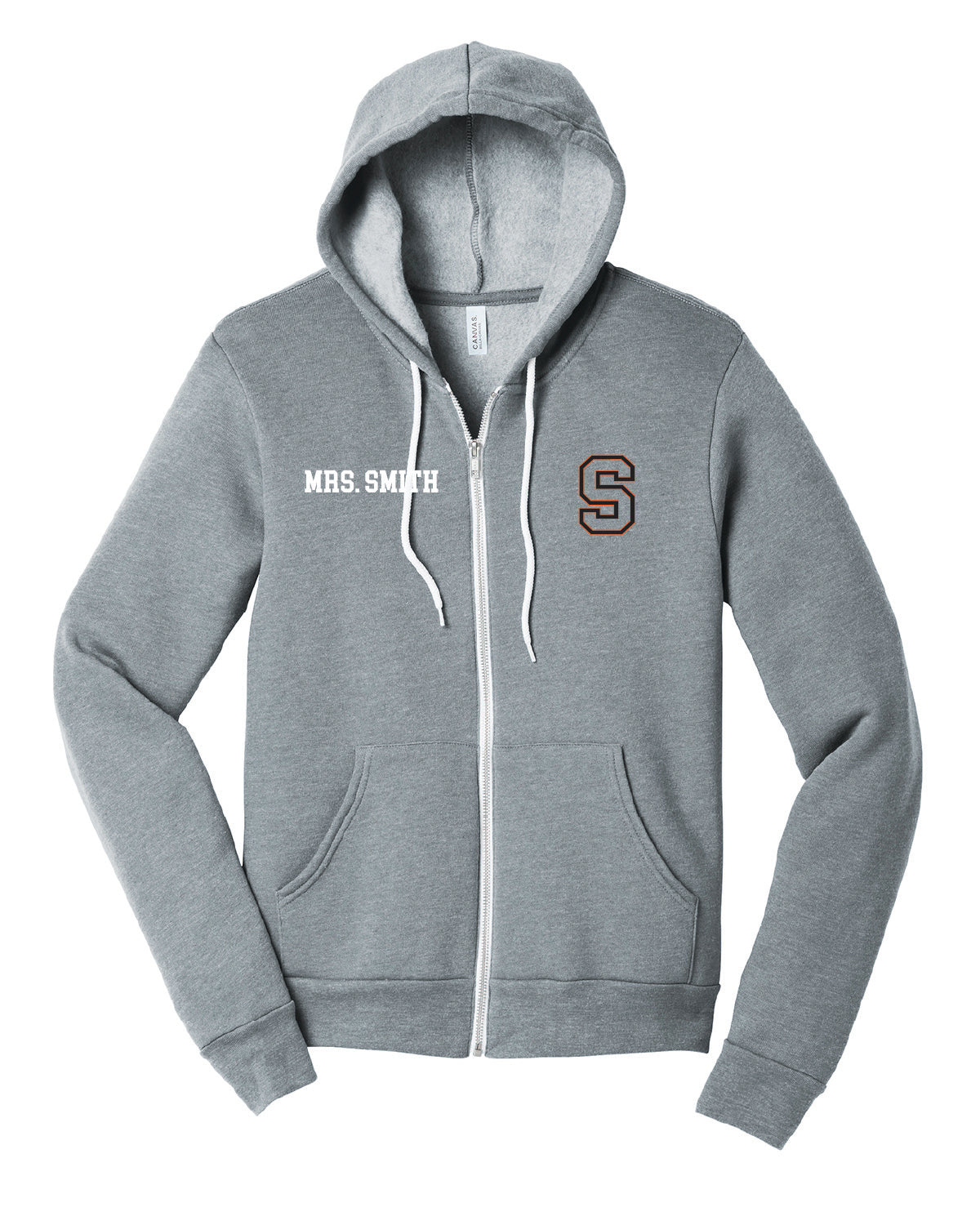 Salmon Schools - Printed - Pocket S and Teacher Name - Bella+Canvas Fleece Full Zip BC3739