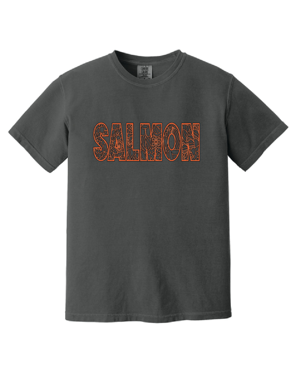 Salmon Schools - Printed - Salmon Floral Pattern - Comfort Colors Tee 1717