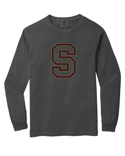 Salmon Schools - Printed - Big S - Comfort Colors Long Sleeve Tee 6014