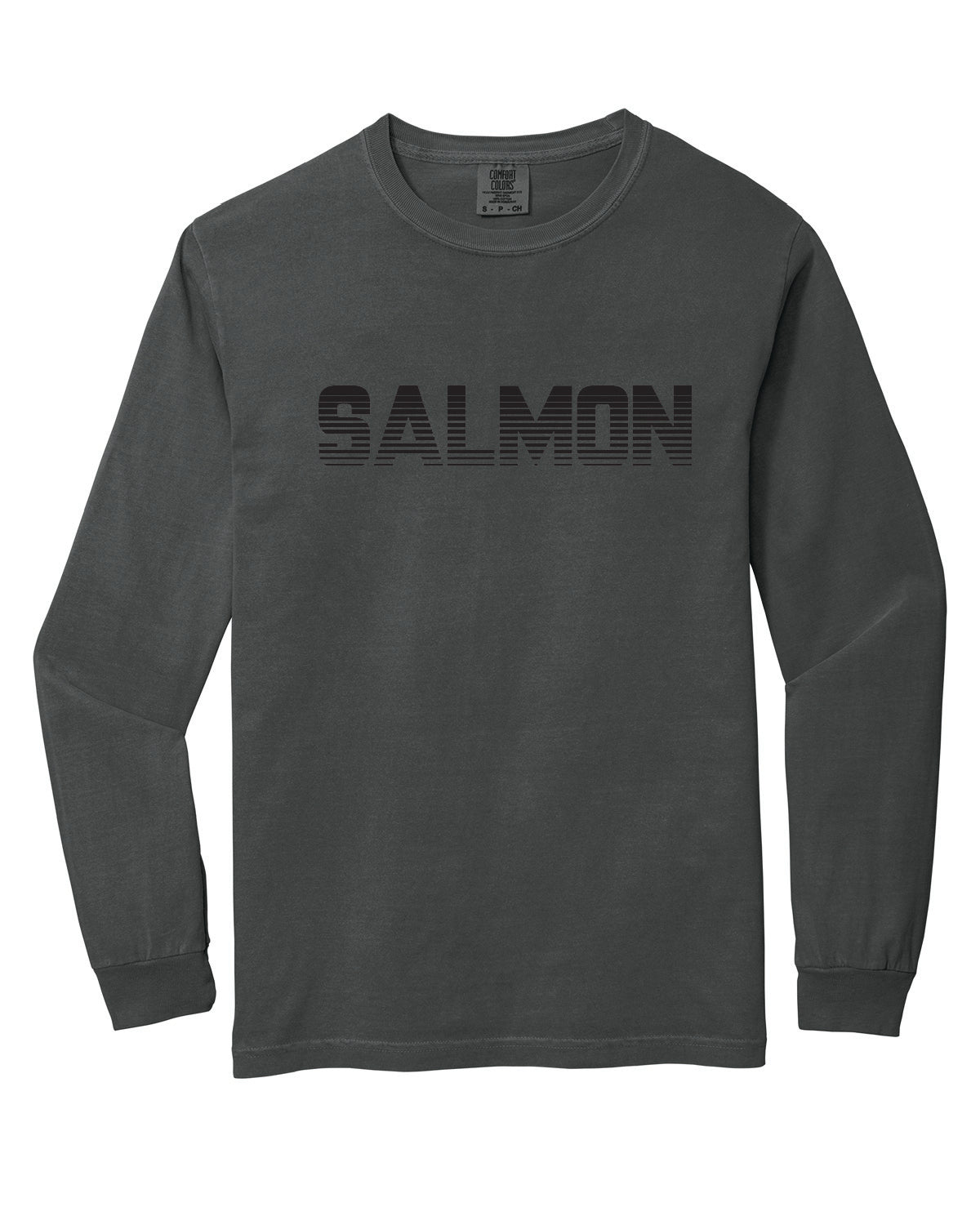 Salmon Schools - Printed - Salmon Line Pattern - Comfort Colors Long Sleeve Tee 6014