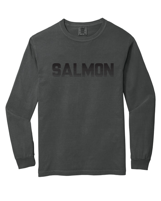Salmon Schools - Printed - Salmon Line Pattern - Comfort Colors Long Sleeve Tee 6014