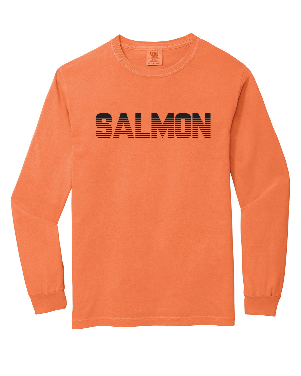Salmon Schools - Printed - Salmon Line Pattern - Comfort Colors Long Sleeve Tee 6014