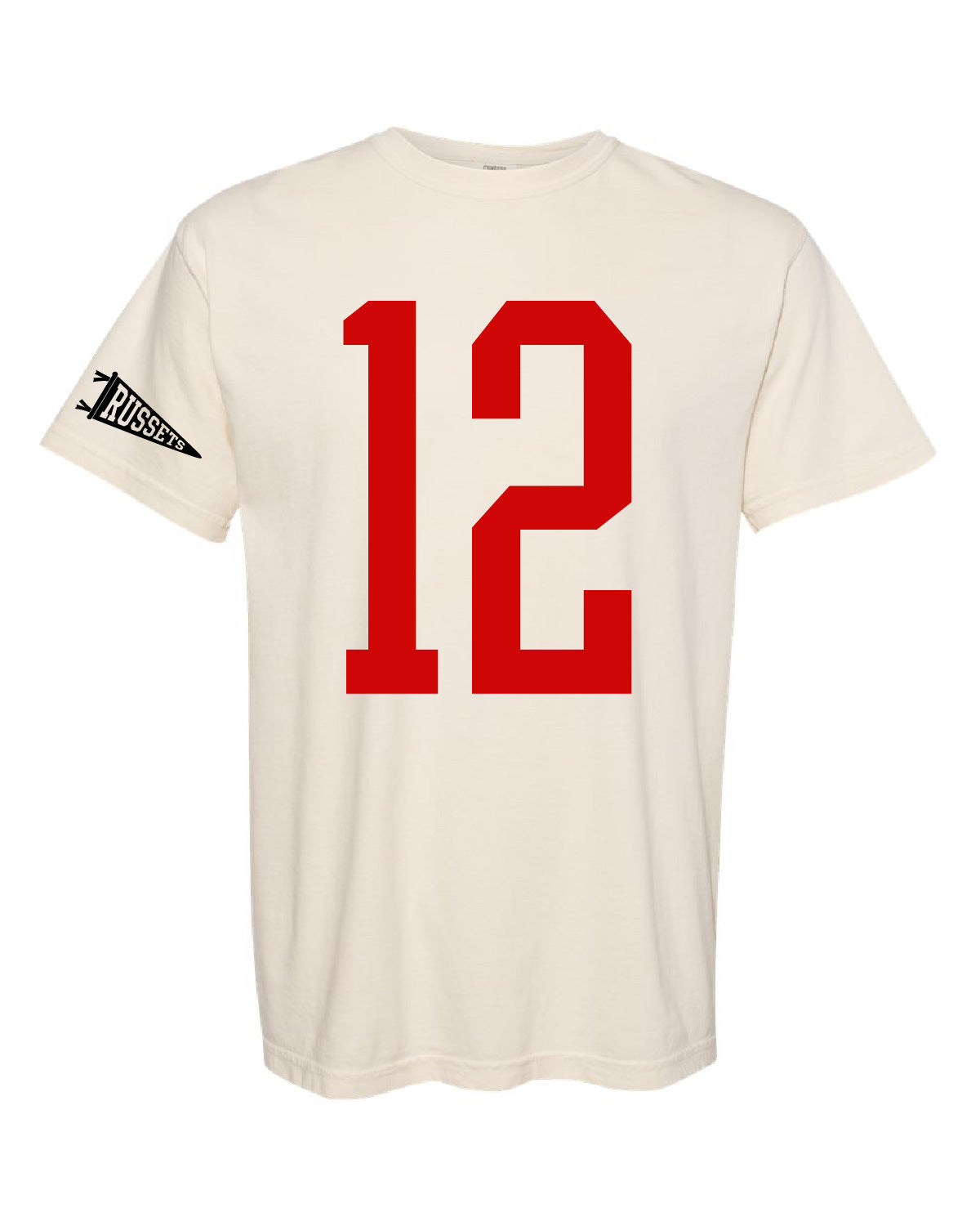 Shelley High School x VAST Apparel - Comfort Colors Tee - Custom Number Front - Russet Pennant Flag Sleeve