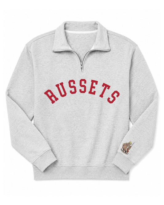 Shelley High School x VAST Apparel- 995M Quarter Zip Fleece - Ash - Russets Arched- Russet on Sleeve