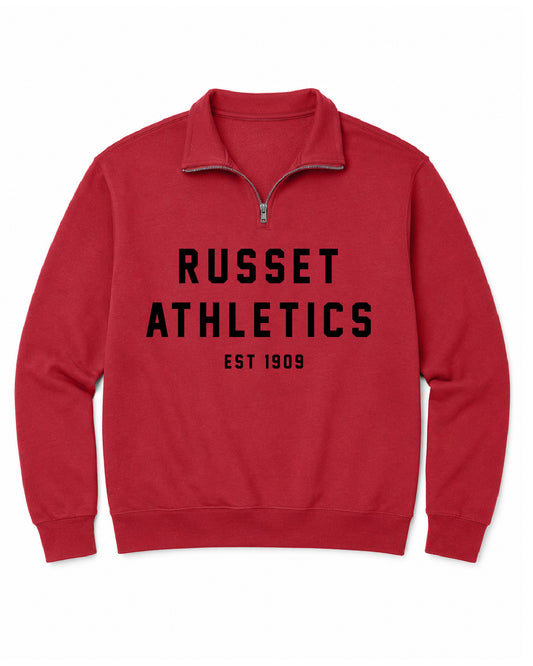 Shelley High School x VAST Apparel - 995M Quarter Zip Fleece - Red - Russet Athletics East 1909
