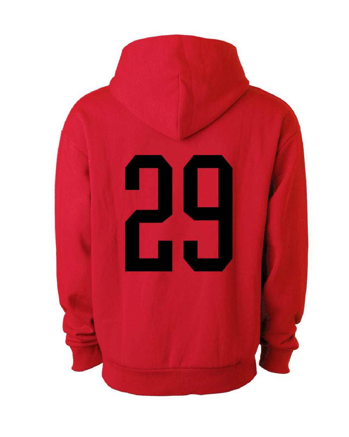 Shelley High School x VAST Apparel - Independent IND330BLV - Red Hoodie w/ Russets (Cursive) - Custom Number (Back)