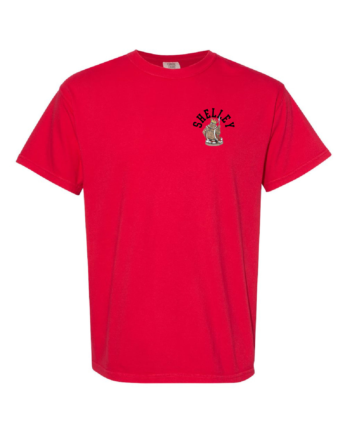Shelley High School x VAST Apparel - Comfort Colors Tee - SHELLEY Pocket Front / RUSSETS (Repeating) Back