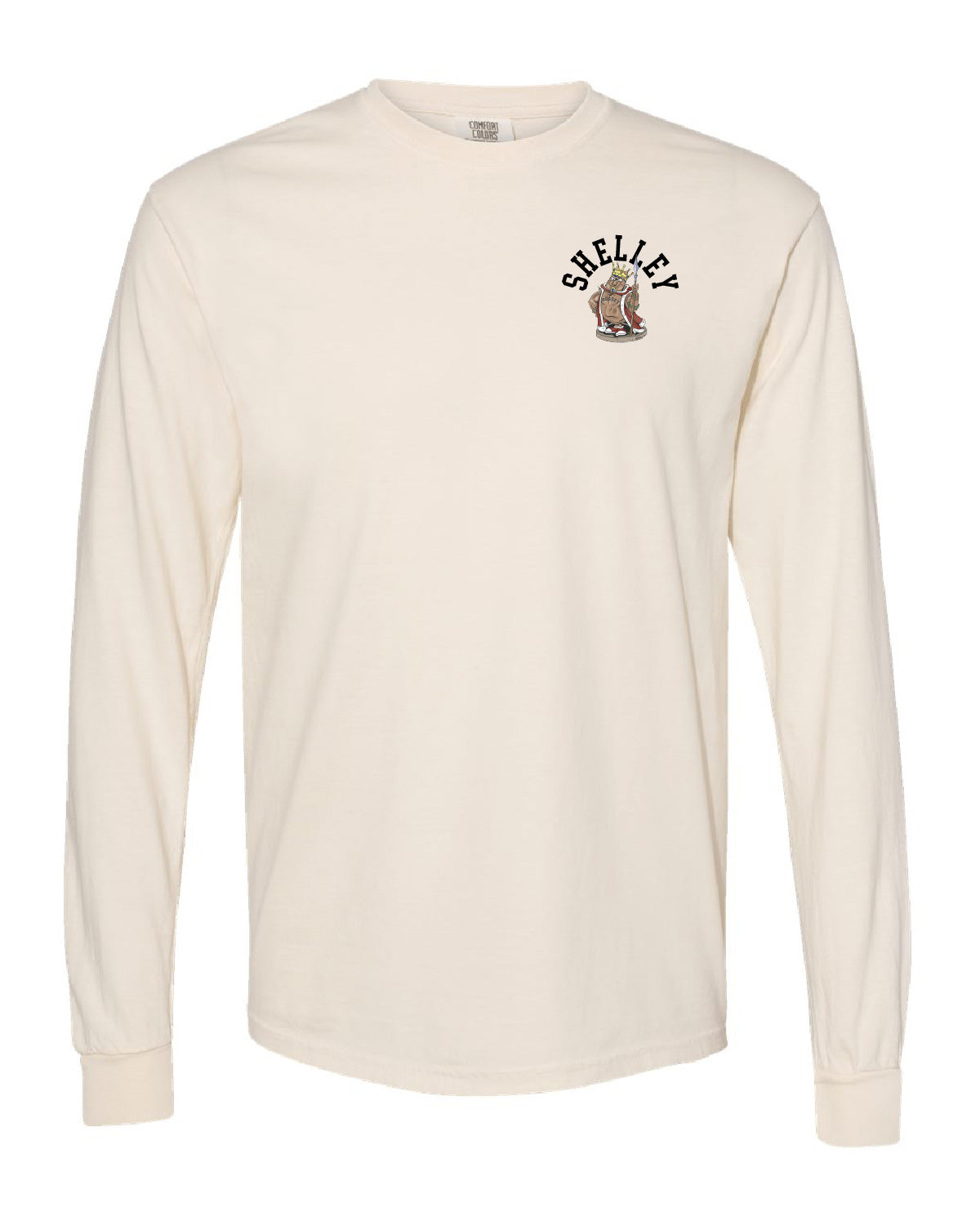 Shelley High School x VAST Apparel - Long Sleeve Comfort Colors Tee - Shelley Pocket Front / RUSSETS (Repeating) Back