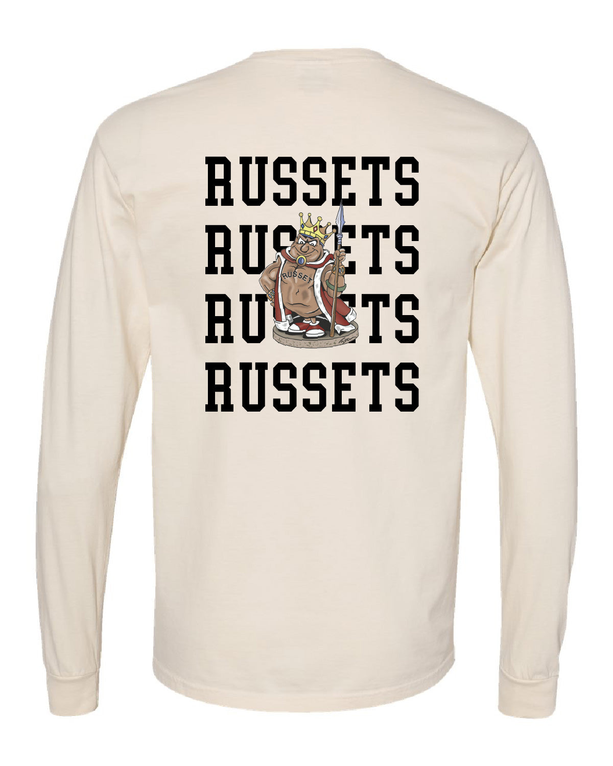 Shelley High School x VAST Apparel - Long Sleeve Comfort Colors Tee - Shelley Pocket Front / RUSSETS (Repeating) Back
