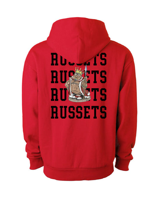 Shelley High School x VAST Apparel - Independent IND330BLV - Red Hoodie w/ Russets (Repeated) Back