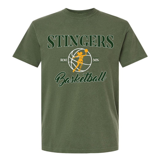 Stingers Basketball GIRL PLAYER Ball - Comfort Colors Tee
