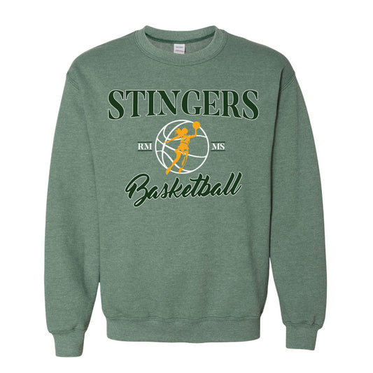 Stingers Basketball GIRL PLAYER Ball - Gildan Heavyweight Crewneck