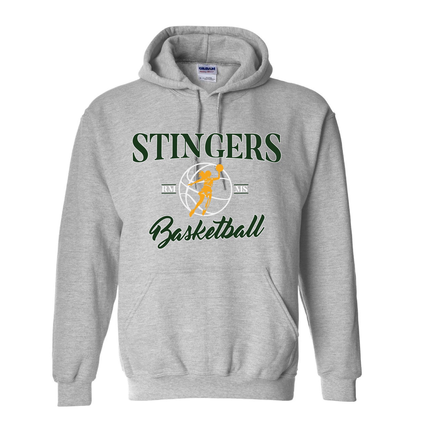 Stingers Basketball GIRL PLAYER Ball - Gildan Heavyweight Hoodie