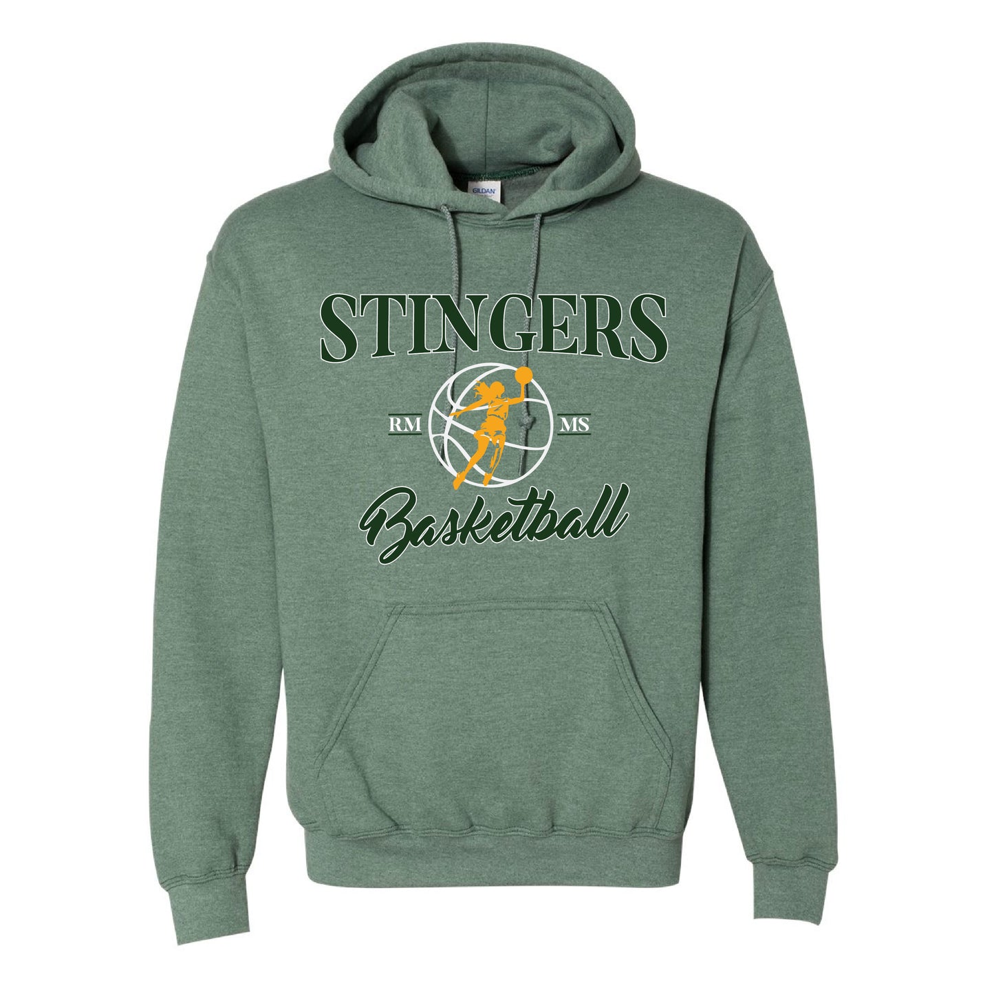 Stingers Basketball GIRL PLAYER Ball - Gildan Heavyweight Hoodie