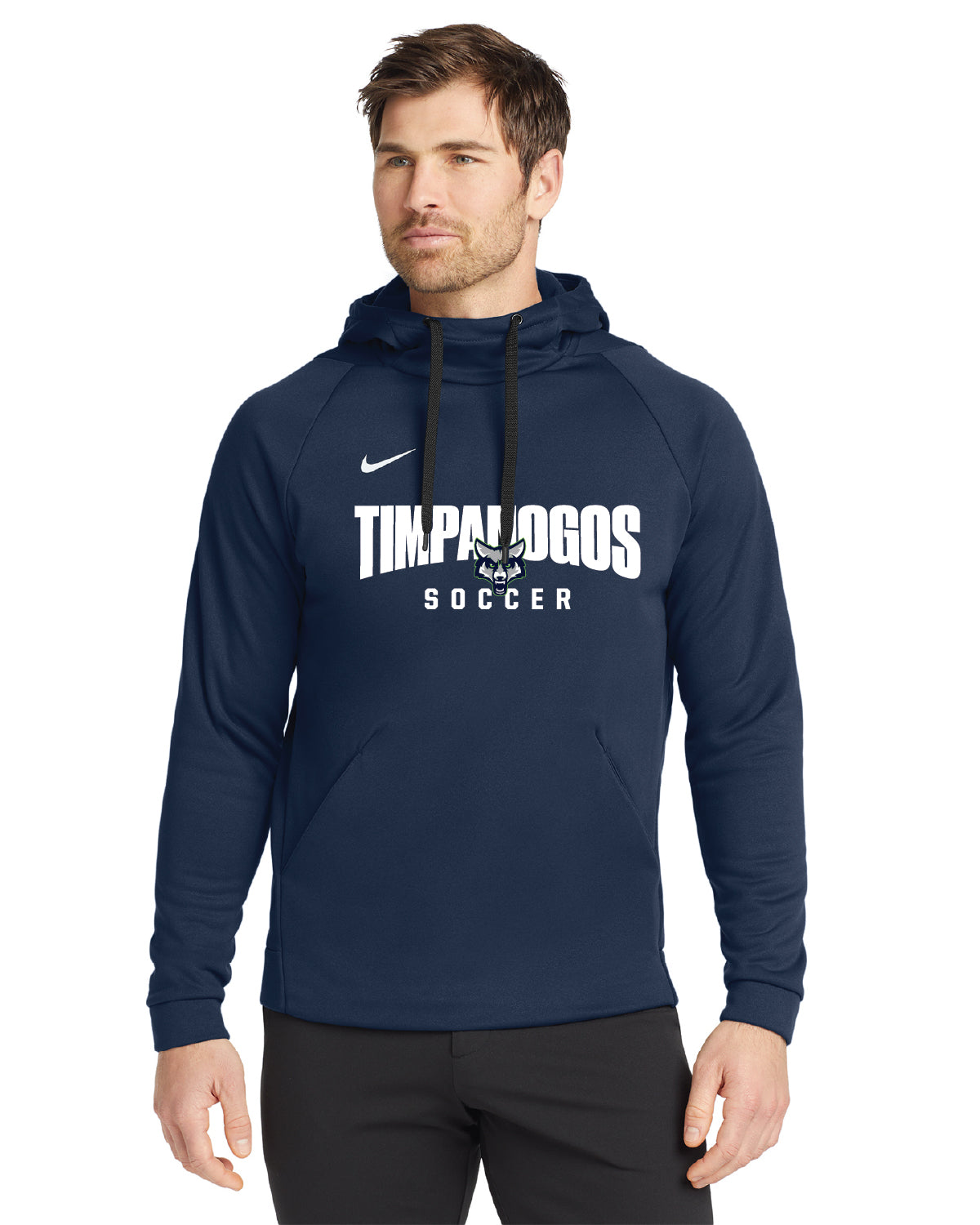 Timpanogos Soccer -  Nike Therma-FIT Fleece Hoodie - CN9473  Navy - Large Printed Logo