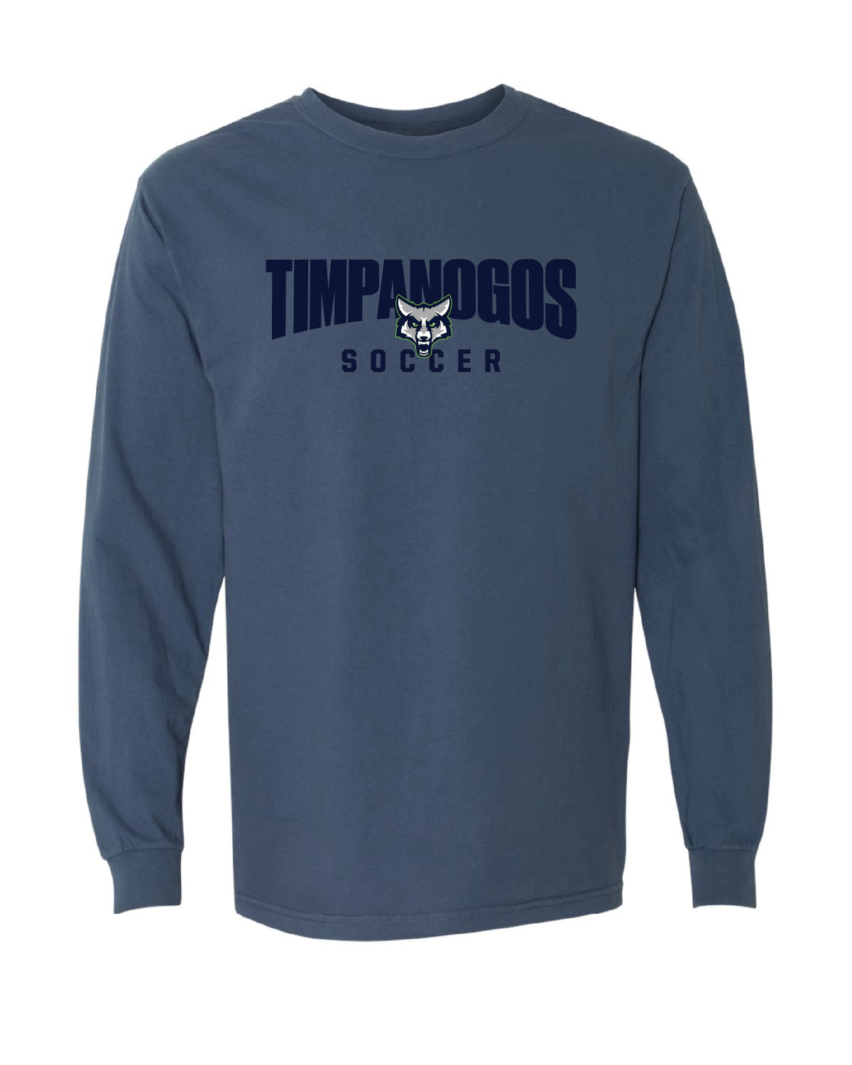 Timpanogos Soccer - Long Sleeve Comfort Colors Tee - Large Printed Logo