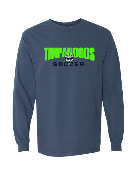 Timpanogos Soccer - Long Sleeve Comfort Colors Tee - Large Printed Logo