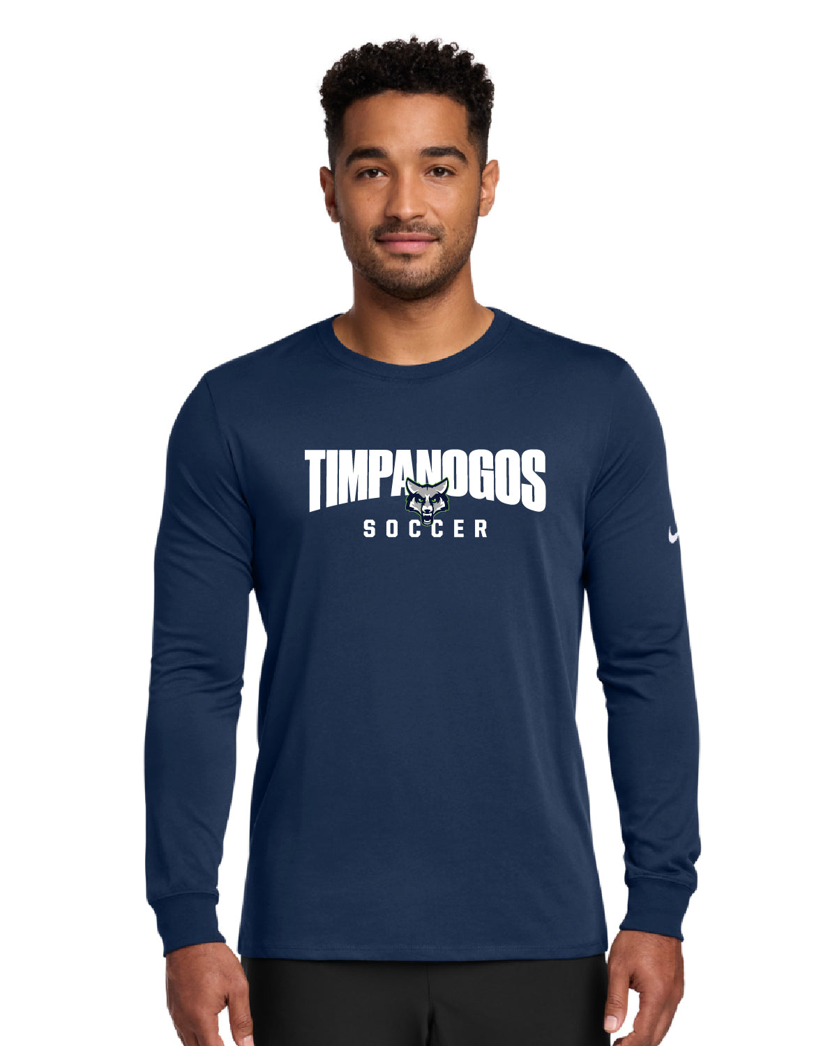 Timpanogos Soccer - Nike Dri-FIT Cotton/Poly Long Sleeve Tee - Large Printed Logo - NKBQ5230