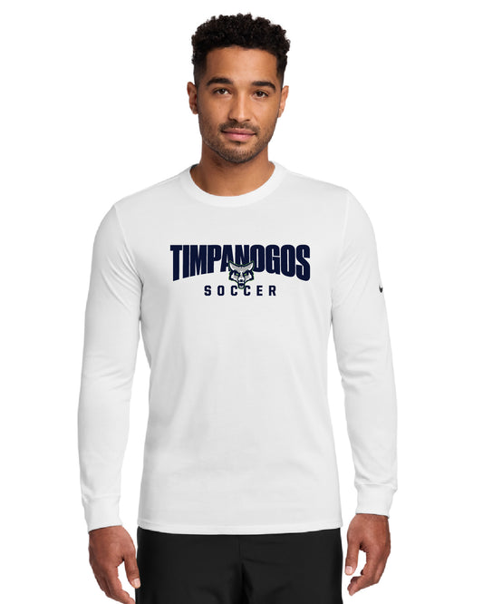 Timpanogos Soccer - Nike Dri-FIT Cotton/Poly Long Sleeve Tee - Large Printed Logo - NKBQ5230