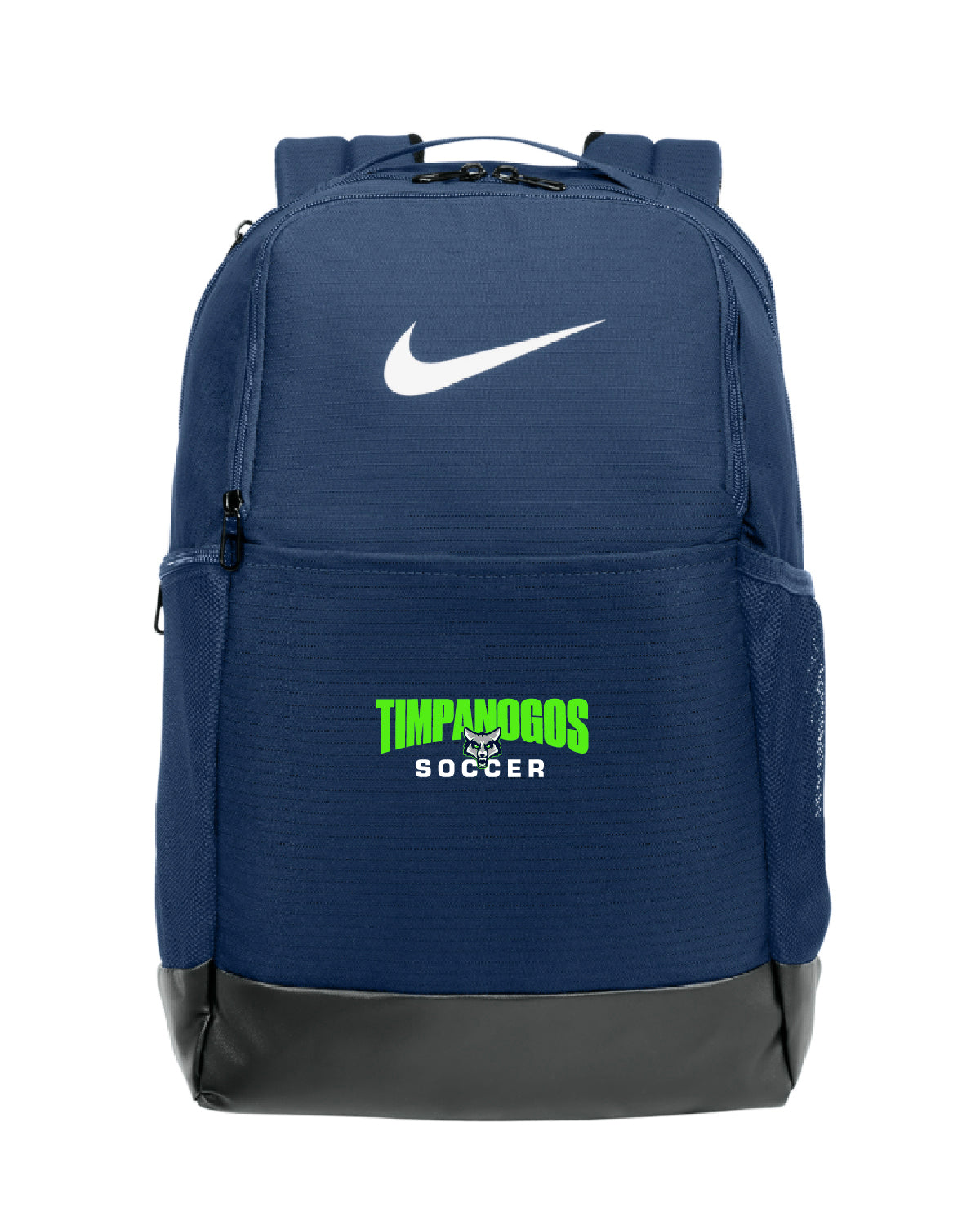 Timpanogos Soccer - Nike Brasilia Medium Backpack - Navy w/ Embroidered Green Logo - NKDH7709