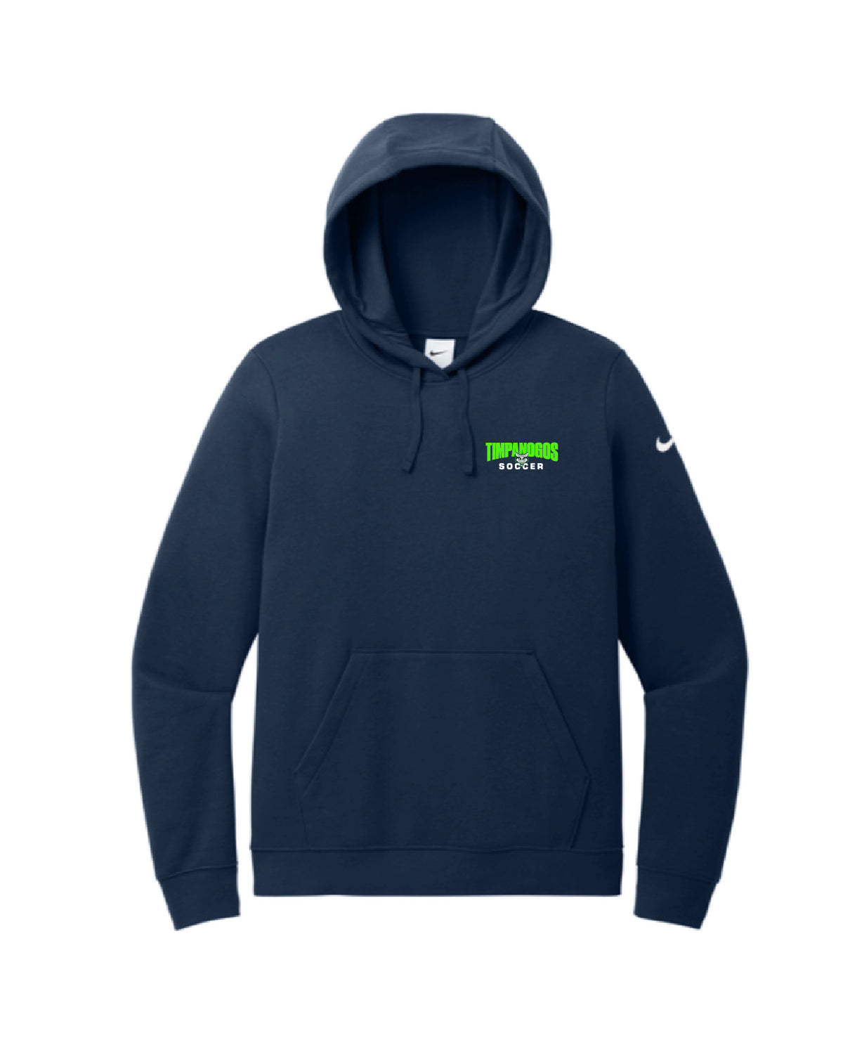 Timpanogos Soccer - Nike Women's Club Fleece Sleeve Swoosh Pullover Hoodie - Embroidered Pocket Logo - NKFD9889