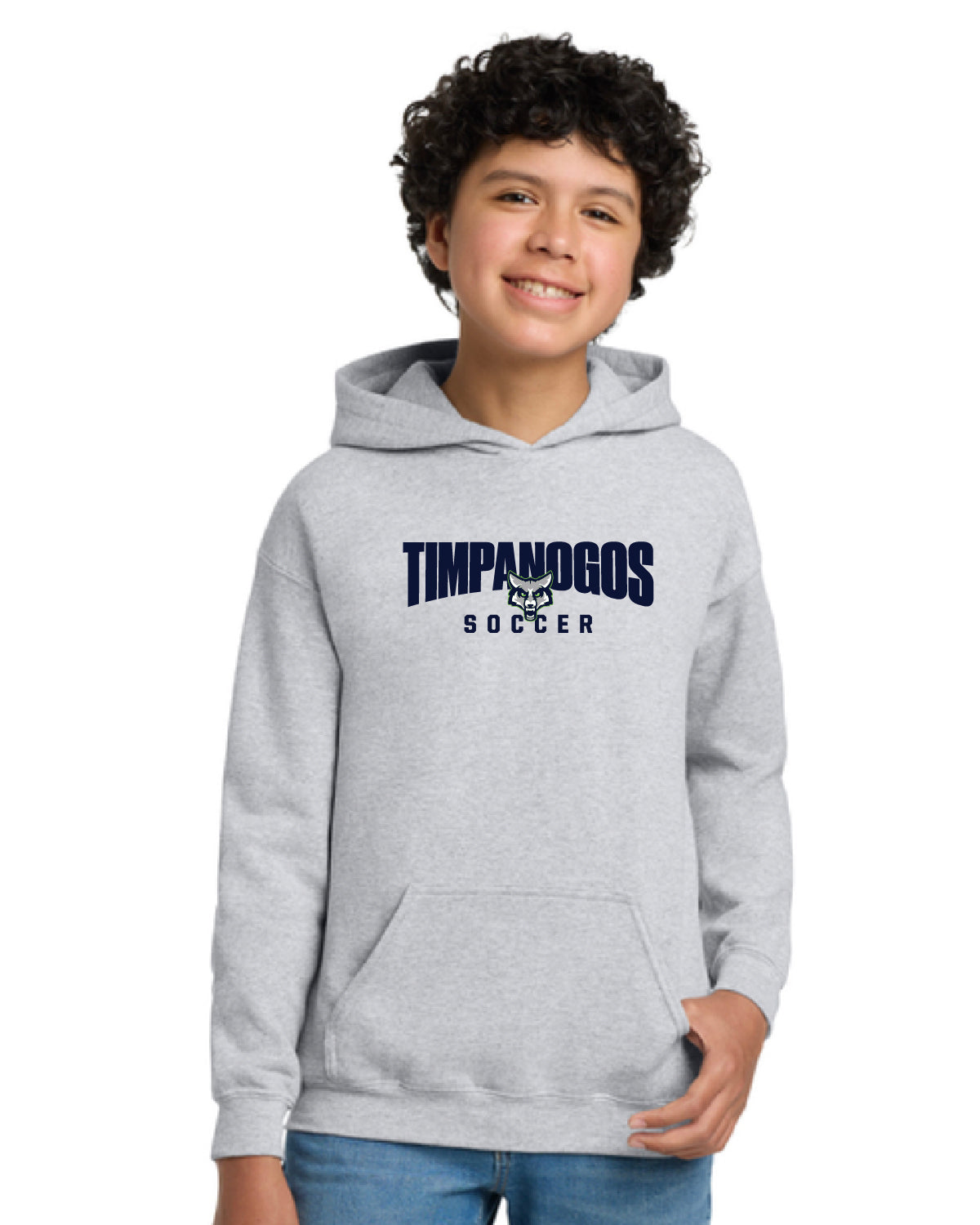 Timpanogos Soccer - Youth Gildan Hoodie - Large Printed Logo - 18500B