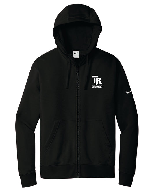 Thunder Ridge Swimming - Embroidered - Nike Club Fleece Sleeve Swoosh Full-Zip Hoodie - NKDR1513