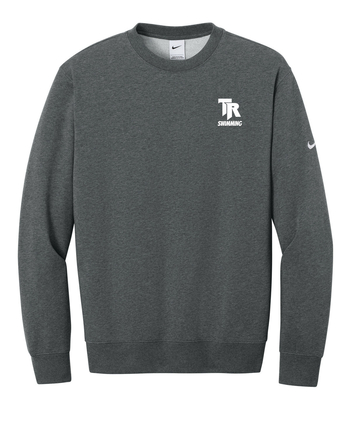 Thunder Ridge Swimming - Embroidered - Nike Club Fleece Sleeve Swoosh Crew - NKFD9863