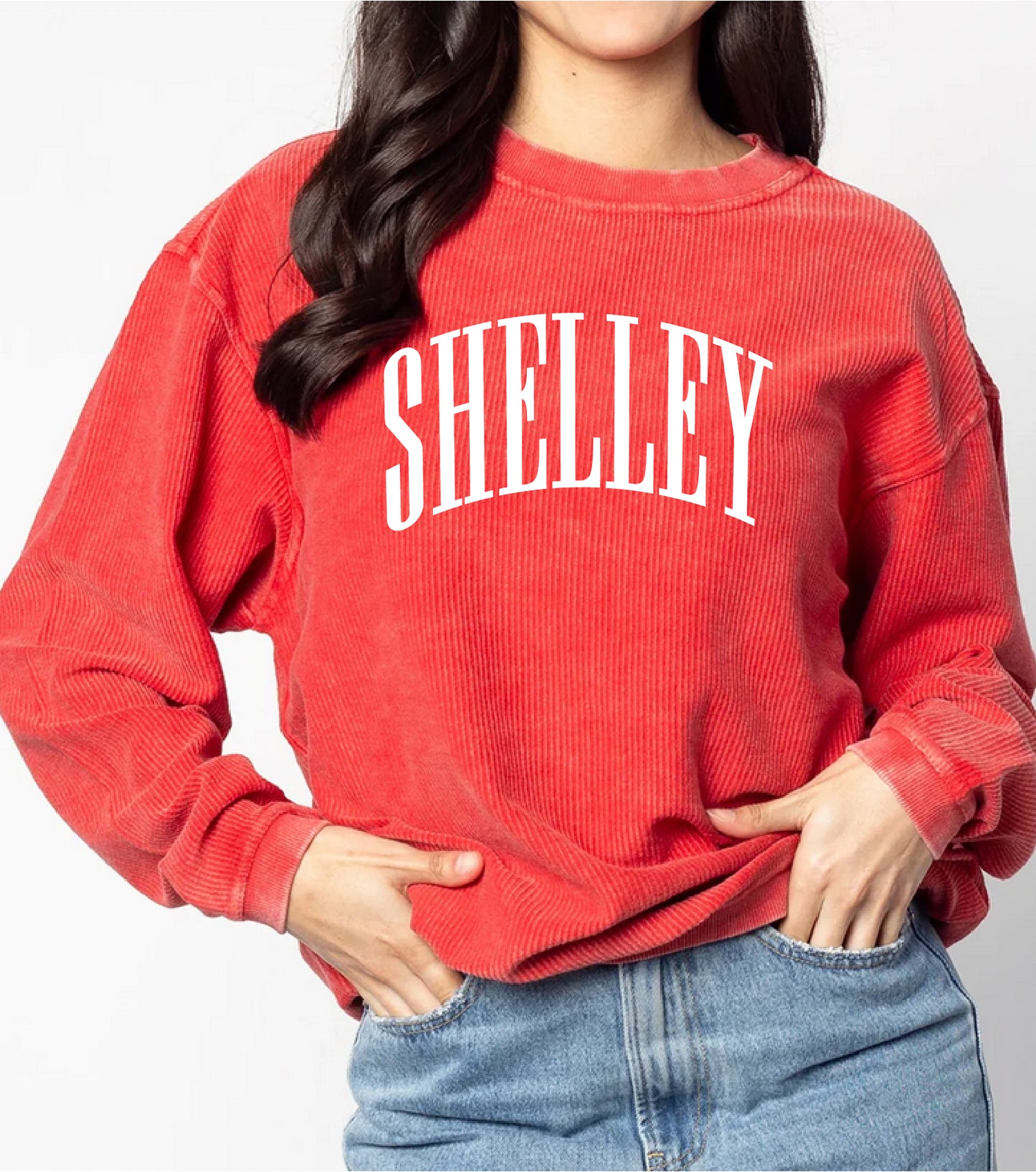 Shelley Russets - Embroidered Corded Sweatshirt - SHELLEY