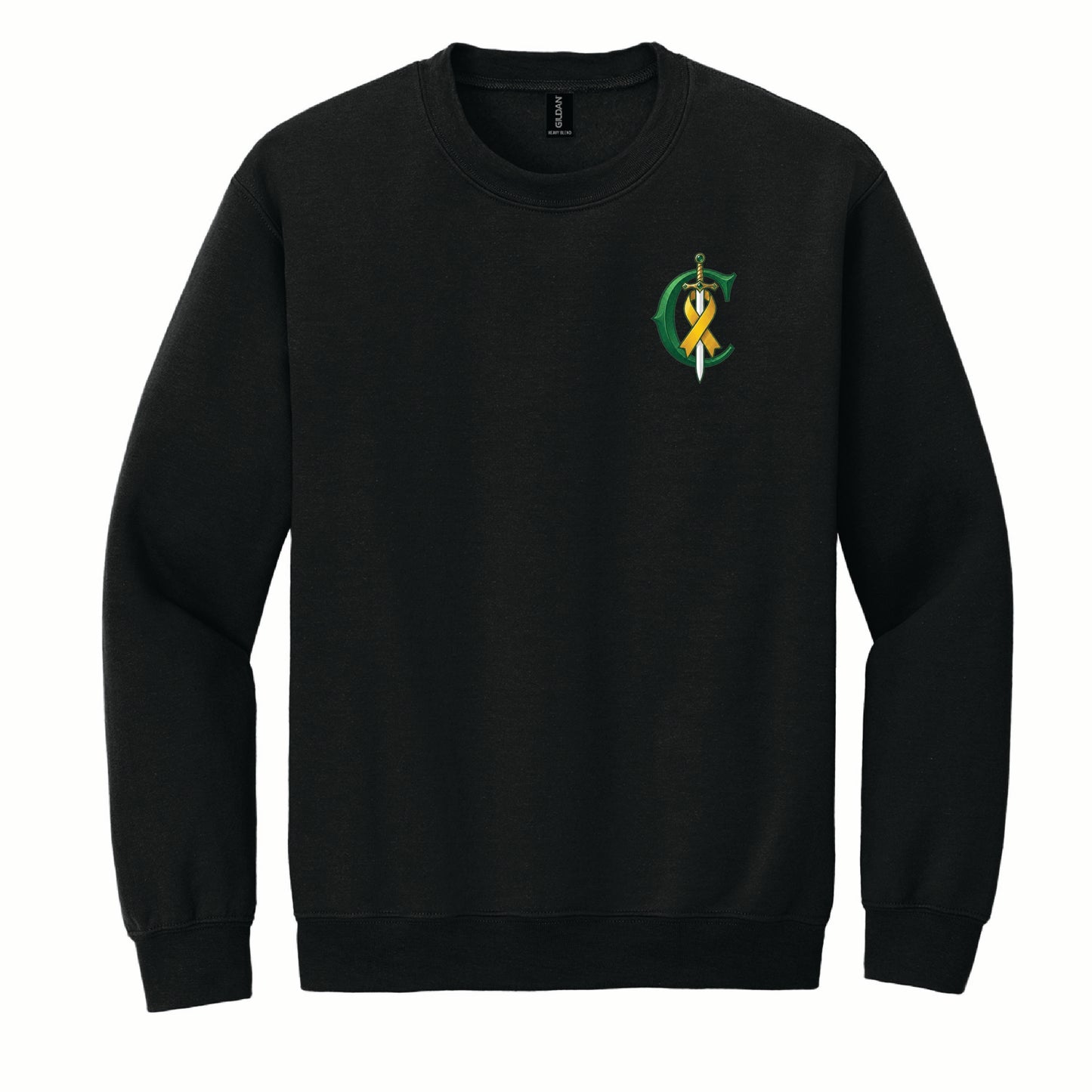 Calleum Conquers - Gildan Basic Fleece Crewneck - 18000 - Pocket Front & Back