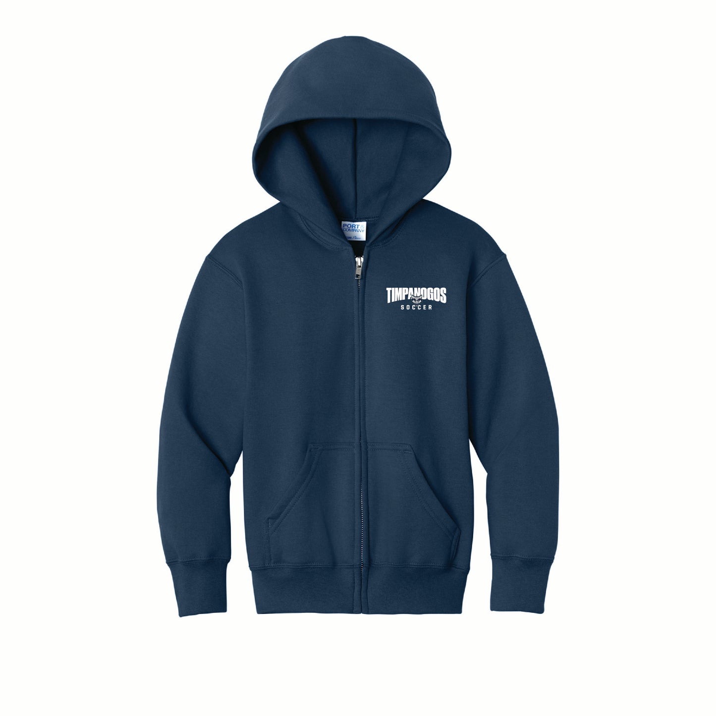 Timpanogos Soccer - Youth Gildan Zip Jacket - Printed Pocket Logo - PC78YZH