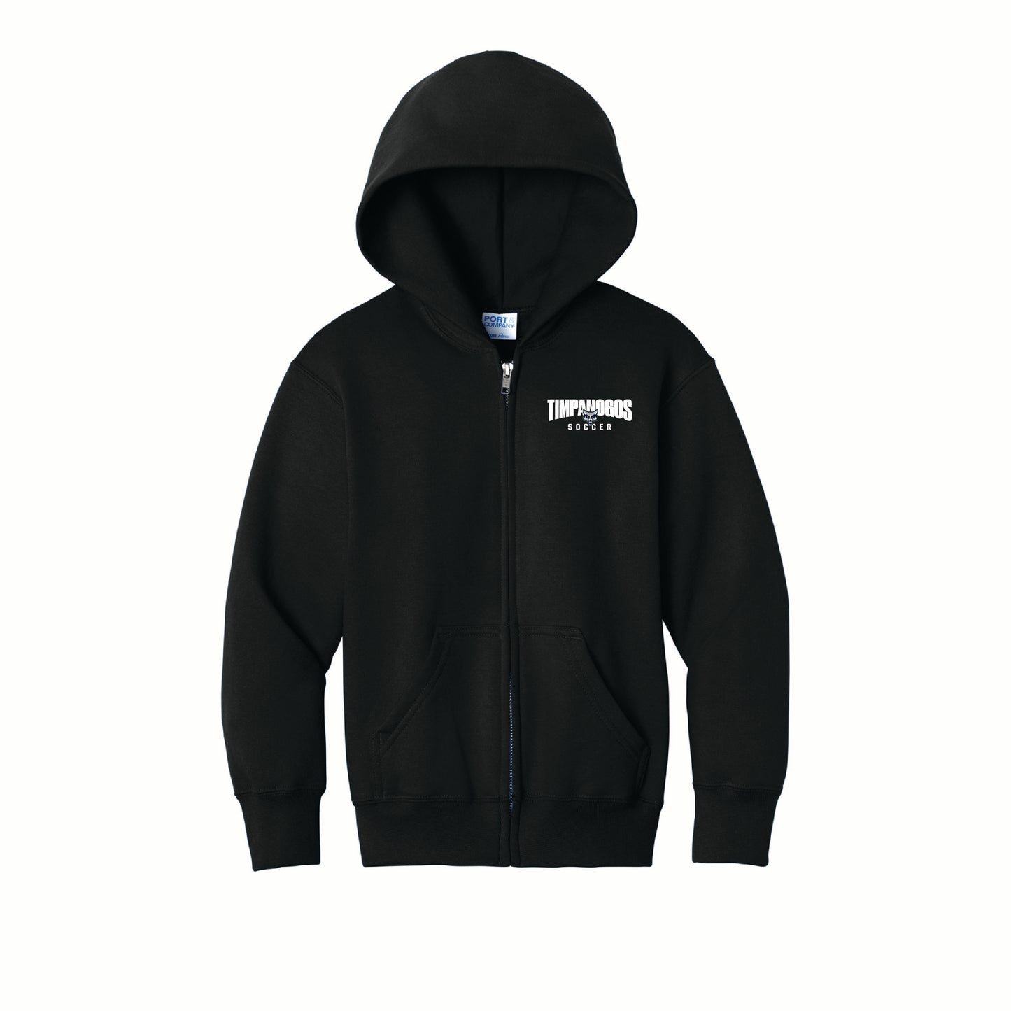 Timpanogos Soccer - Youth Gildan Zip Jacket - Printed Pocket Logo - PC78YZH