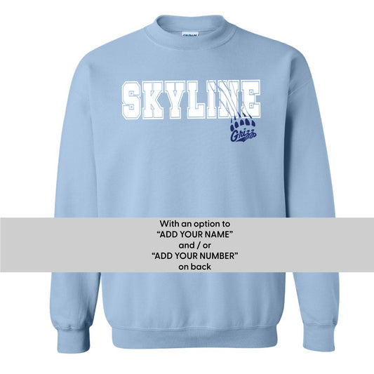 Clawed at Skyline & Grizz Paw - Light Blue BASIC Fleece